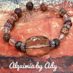 Big oversized Ocean jasper beaded bracelet
